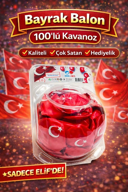 BAYRAK BALON GEMAR LÜKS / 100LÜ KAVANOZ