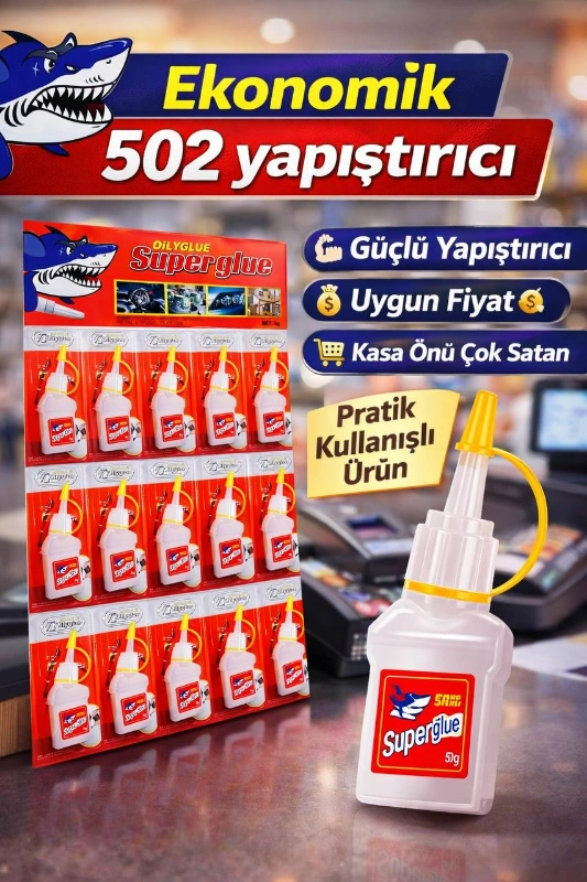 502 TARZI LÜKS YAPIŞTIRICI / 12Lİ KARTELA