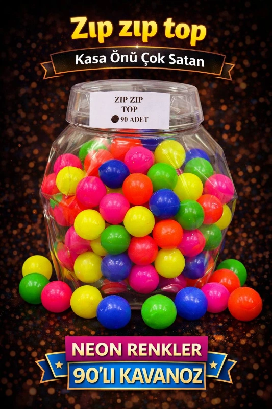 ZIP ZIP TOP NEON RENKLER / 90LI KAVANOZ