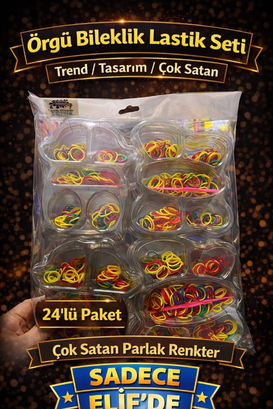 ÖRGÜ BİLEKLİK LASTİK SETİ / 24LÜ PAKET