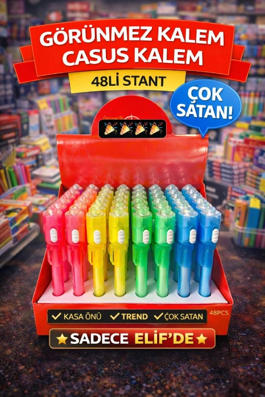 GÖRÜNMEZ KALEM KALİTELİ / 48Lİ STANT