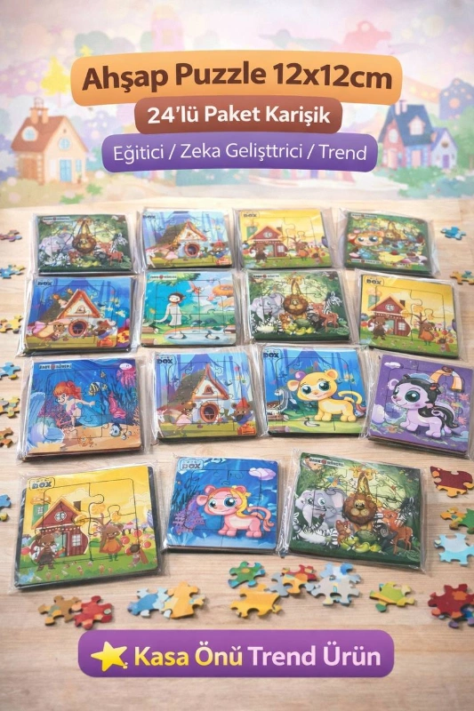 AHŞAP PUZZLE 12 X12  / 24LÜ PAKET