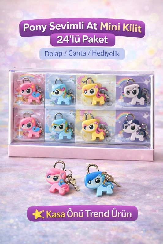 PONY LÜKS MİNİ DOLAP KİLİDİ / 24LÜ STANT