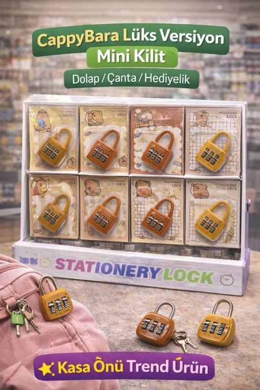 CAPPYBARA LÜKS MİNİ DOLAP KİLİDİ / 24LÜ STANT
