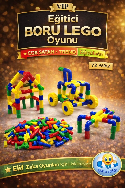 72 PARÇA EĞİTİCİ BORU LEGO OYUNU