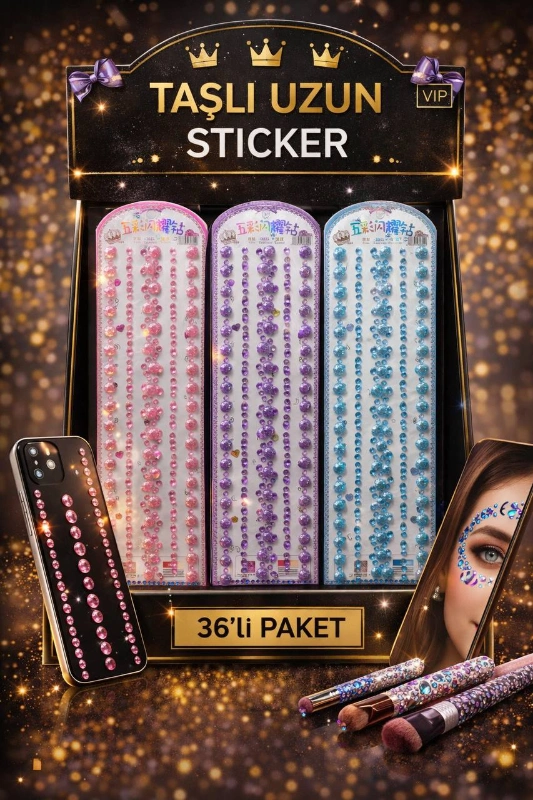TAŞLI UZUN TREND STİCKER / 36LI PAKET