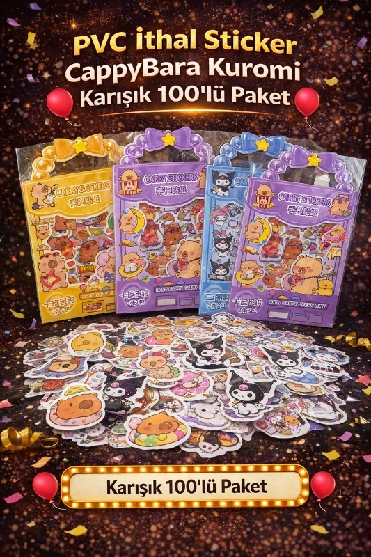 CAPPYBARA KUROMİ İTHAL PVC STİCKER /100LÜ PKT
