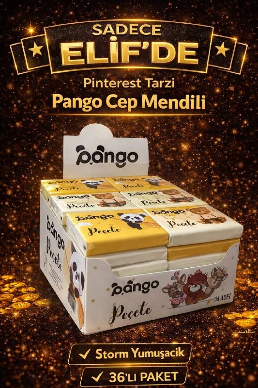 PANGO PİNTEREST CEP MENDİLİ / 36LI STANT