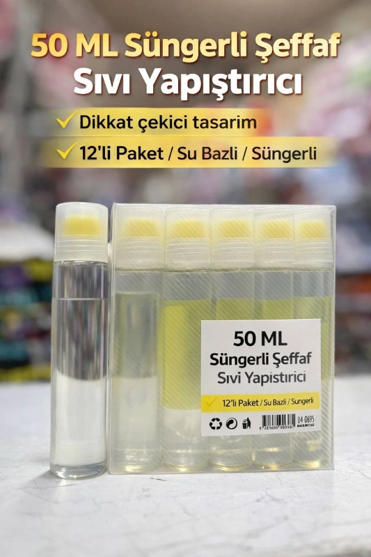 50 ML SÜNGERLİ SIVI YAPIŞTIRICI / 12Lİ PAKET