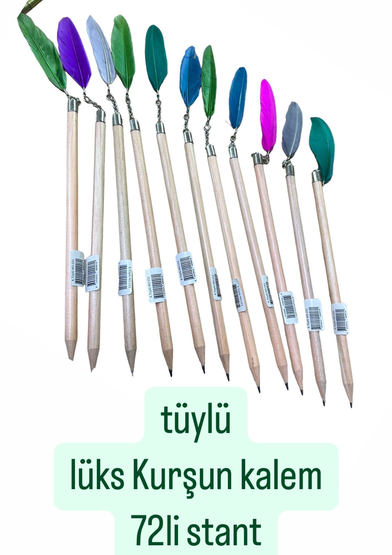 Tüylü Lüks Kurşun Kalem (72Lİ Stant)