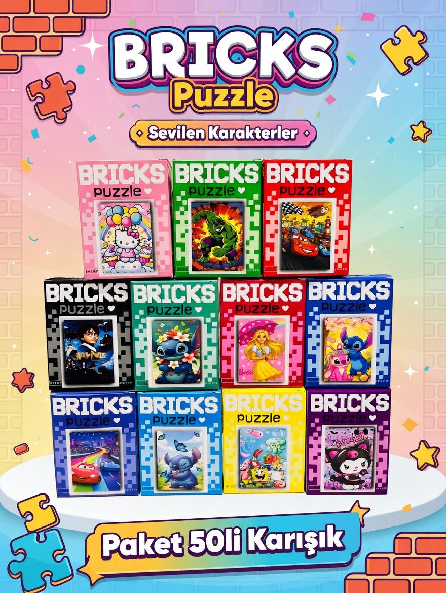 BRİCKS PUZZLE KARAKTERLİ / 24LÜ PAKET