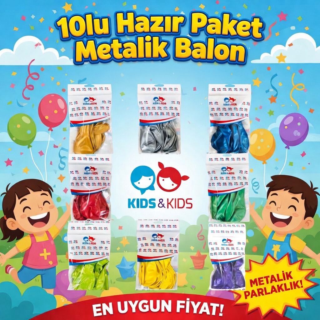 METALİK GEMAR 10LU SET BALON  / 20Lİ PAKET