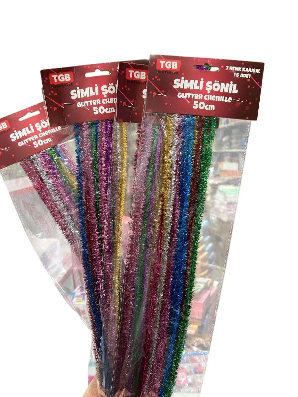 Adet: 27,5₺ / 50CM SİMLİ  Anaokulu Şönil / 12li paket