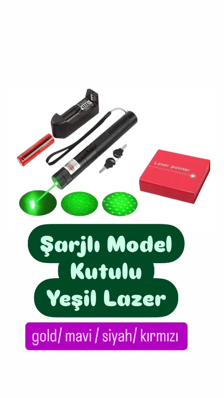 Yeşil Lazer Özel Kutulu 5 Fonks.  Şarjlı Versiyon