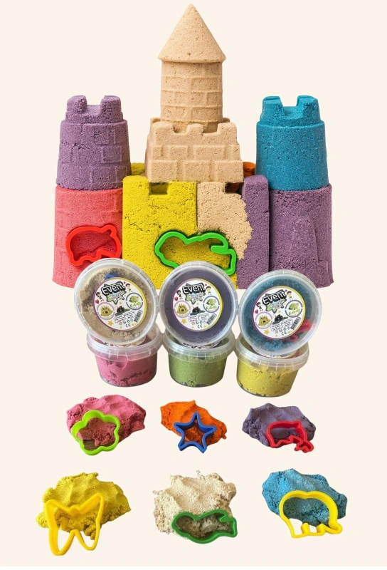 200GR YUVARLAK KUTU KİNETİK KUM / 24LÜ PAKET