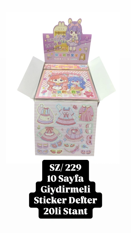 SZ 229  Giydirmeli Trend Sticker Defter /  20li Stant