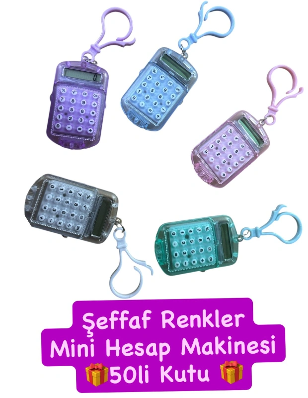 MİNİ HESAP MAKİNESİ KAPAKLI 9CM / PAKET 50Lİ
