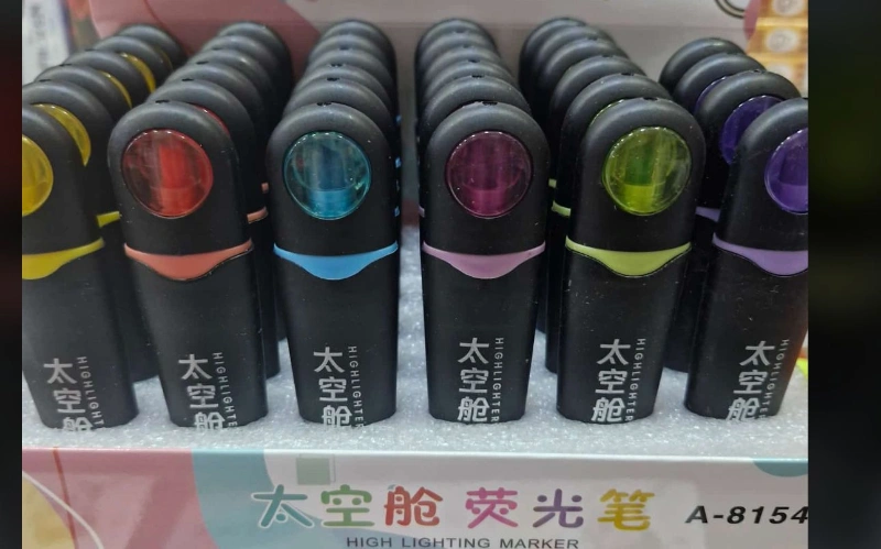 Siyah Kasa Yeni Model Fosforlu Kalem / 36lı Stant