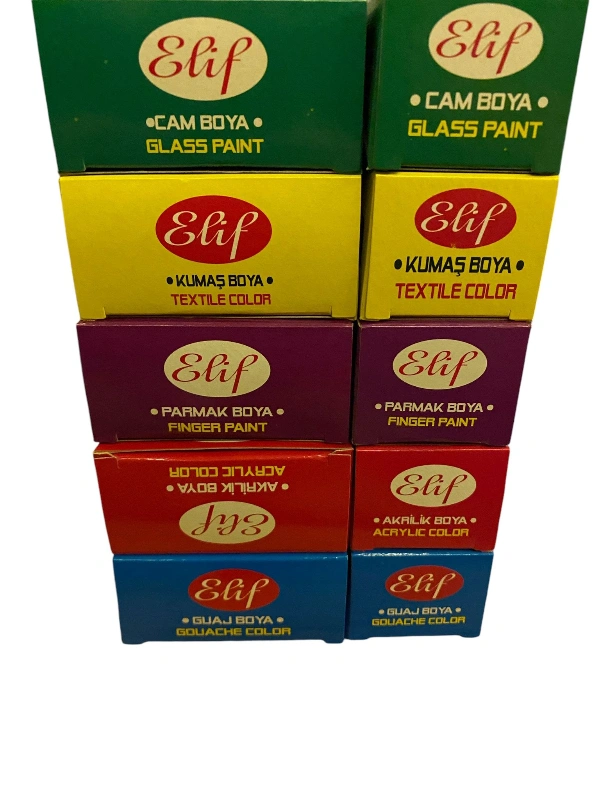 Elif Boya Grubu / 6lı ve 10lu /Akrilik, Guaj, Parmak , Kumaş , Cam