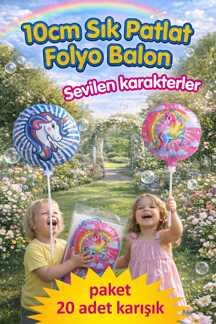 10cm Folyo Balon Sık Patlat / 20li Paket