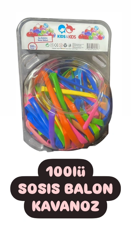 Özel Kavanoz Kasa Önü Sosis Balon Gemar /  100lü Paket