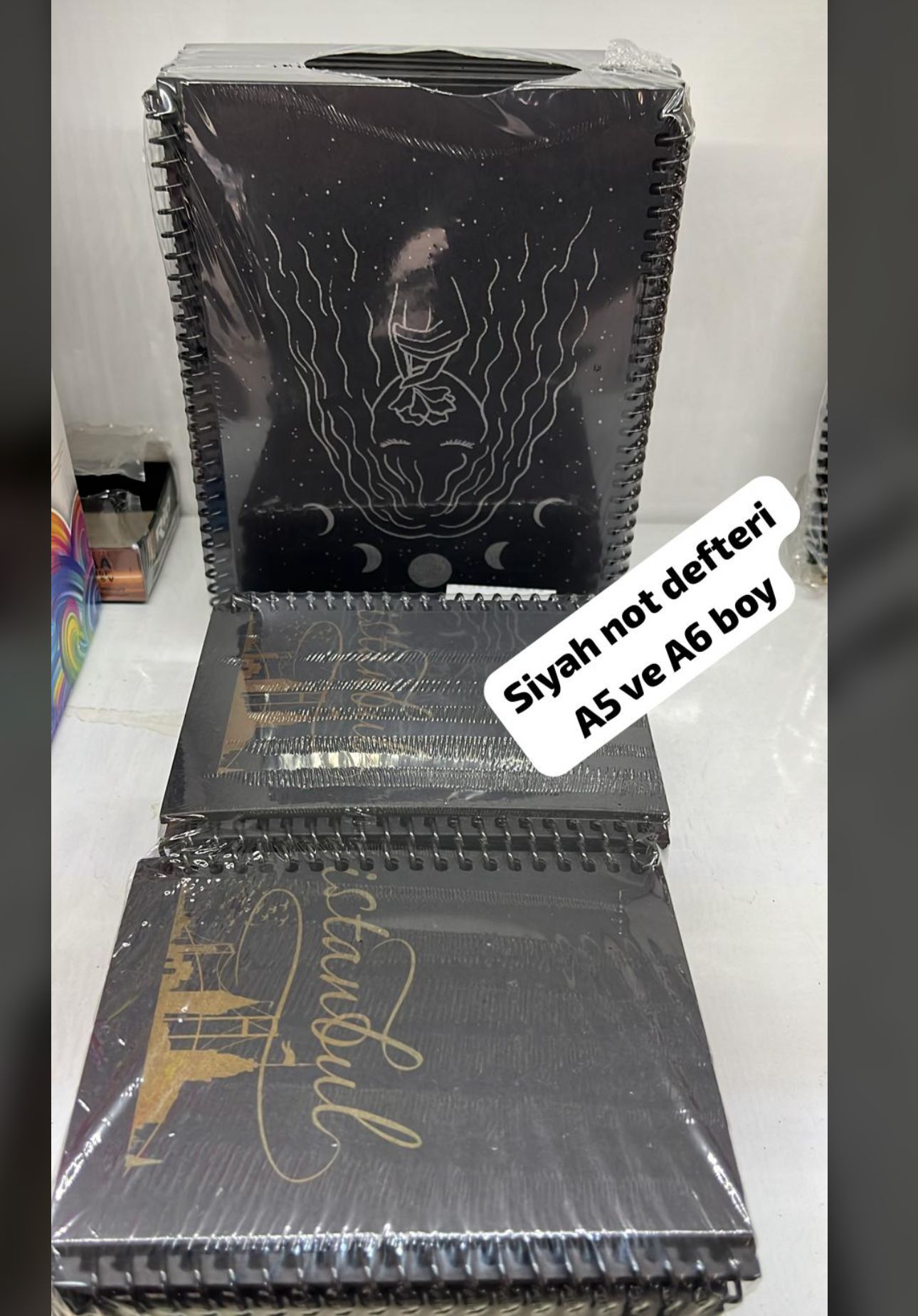 A5 TELLİ SİYAH DEFTER ( 12Lİ PAKET )