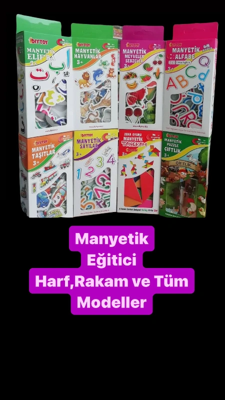 Eğitici Manyetik Harf / Rakam Karışık / 24lü Paket