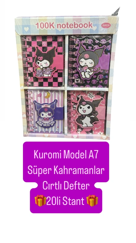 Adet: 60₺ /Kuromi Cırtlı İthal Not Defteri / paket 20li