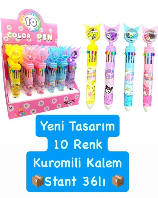 Adet: 39,5  ₺ / Kuromi 10Renk Kalem Yeni Tasarım / 36Lı Stant