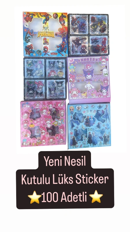 Kutulu Lüks Sticker Seti Karakterli Modeller / 24lü Paket