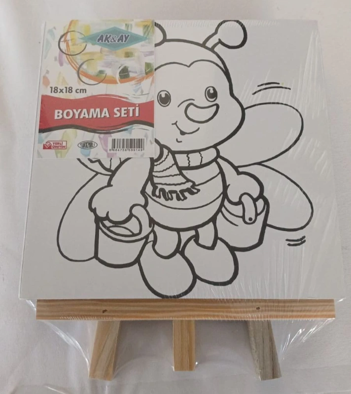 18x18cm 10 Resimli Şövaleli Tuval Seti