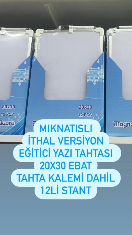 İthal Mıknatıslı Yazı Tahtası 20x30 Kalemli / 12li Stant
