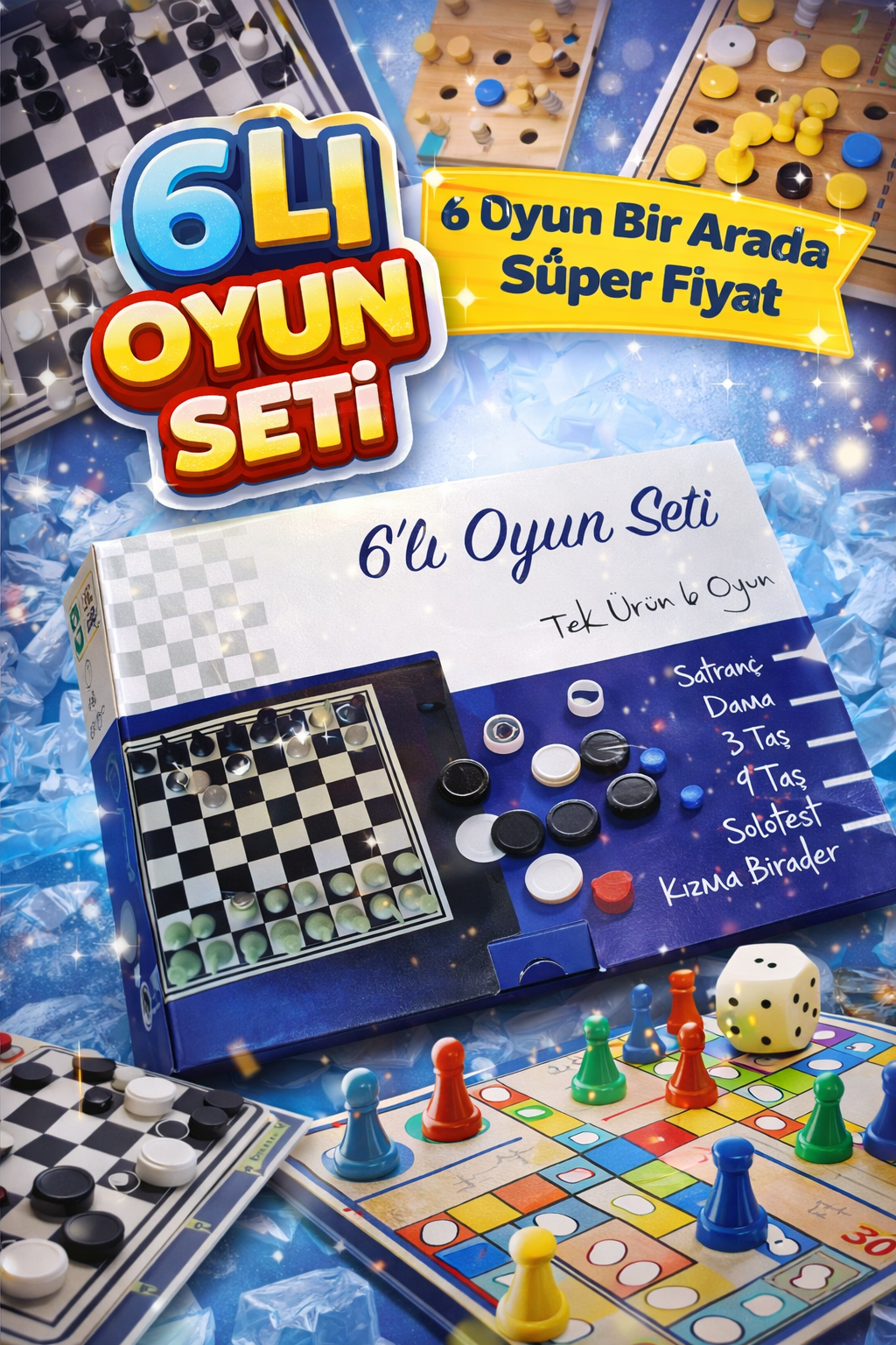6li Lüks Oyun Seti Hepsi Bir Arada