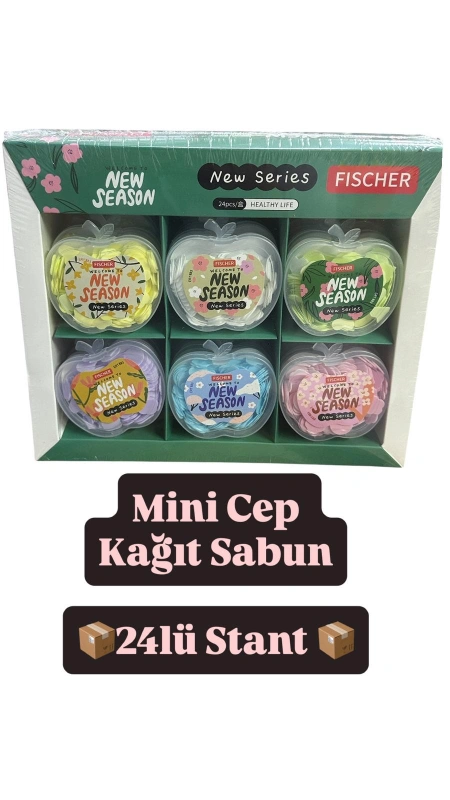 MİNİ SABUN APPLE DİZAYN /24LÜ STANT