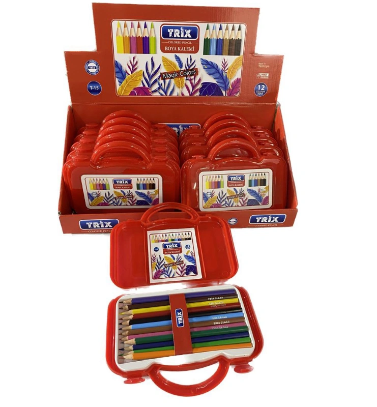 TRİX LÜKS ÇANTALI 12Lİ KURU BOYA / 12Lİ STANT