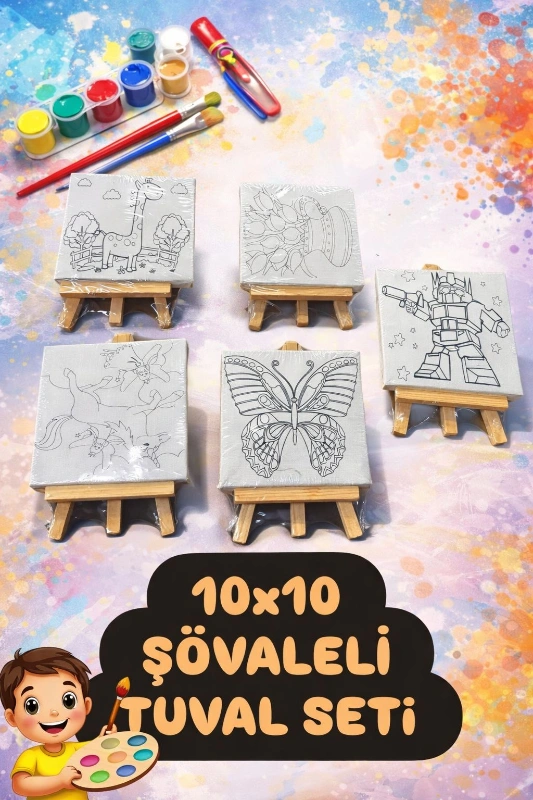 10 X 10 RESİMLİ ŞÖVALELİ TUVAL SETİ