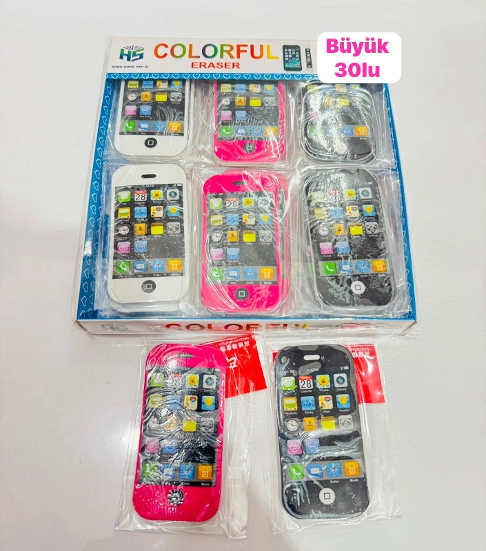Adet: 12, 5₺ /  İphone Silgi Büyük Model / paket 30lu