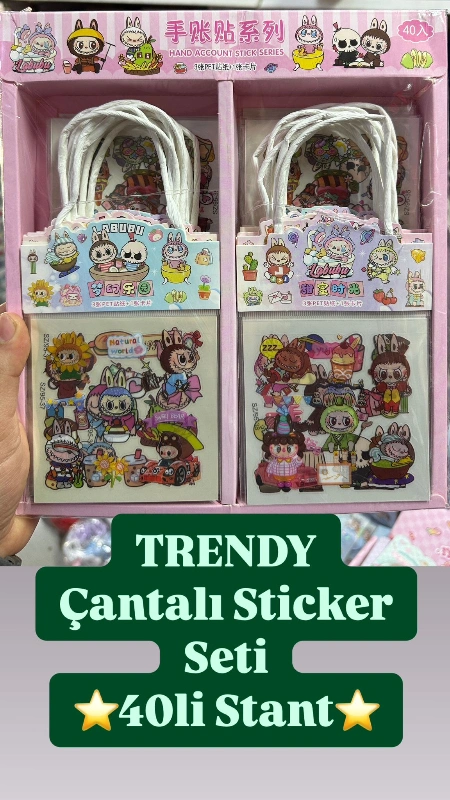 Çantalı Sticker 3lü / 40lı Paket