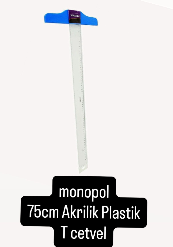 75CM MONOPOL PLS AKRİLİK T CETVELİ / 12Lİ KOLİ