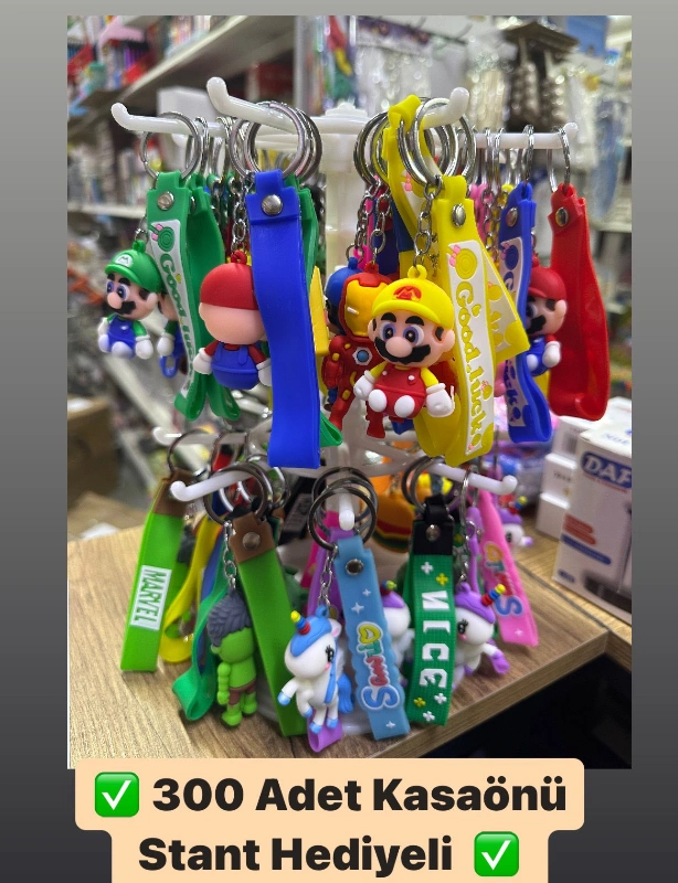 SİLİKON LASTİKLİ ANAHTARLIK / 300LÜ STANT HEDİYE