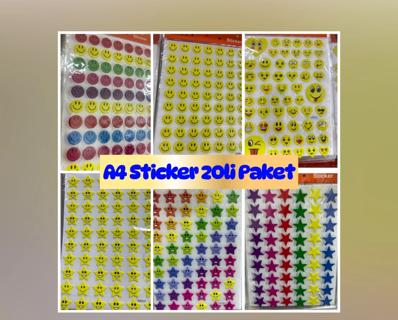 A4 Sticker Kabartma Model / 20li Paket
