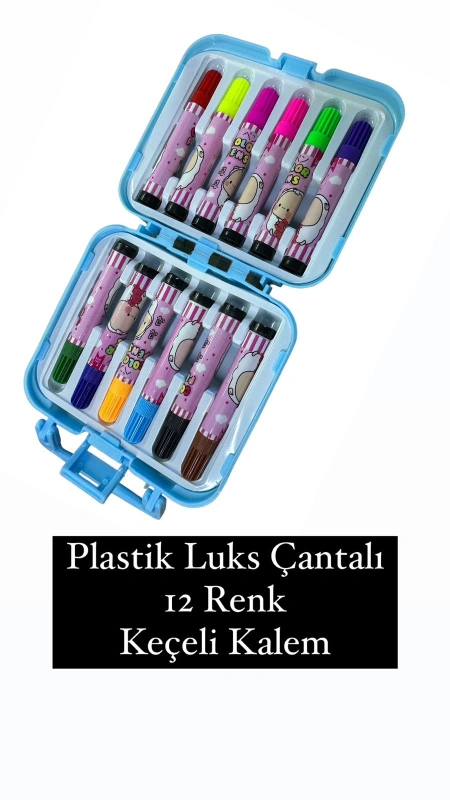 Çantalı Lüks Keçeli Kalem Seti / 24lü Paket
