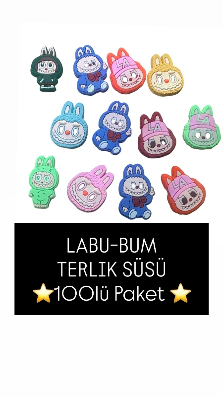 LABUBU TERLİK SÜSÜ / 100LÜ PAKET