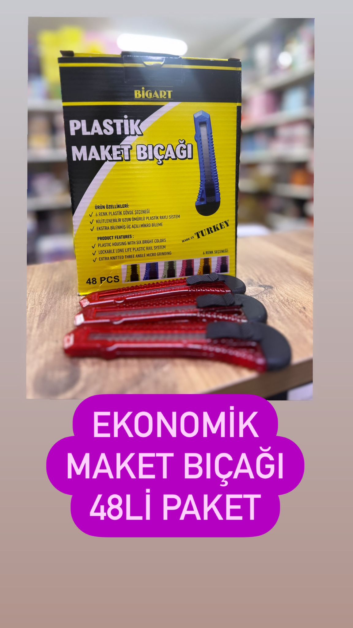 PLASTİK MAKET BIÇAK ( 48Lİ PAKET)