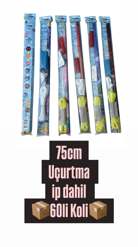 / Uçurtma Kiti 75cm İp Hediyeli / 60lı Koli