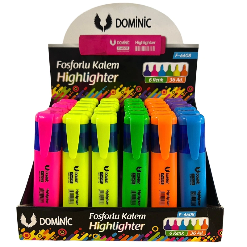 Lüks Dizayn Neon Fosforlu Kalem /  36lı Stant