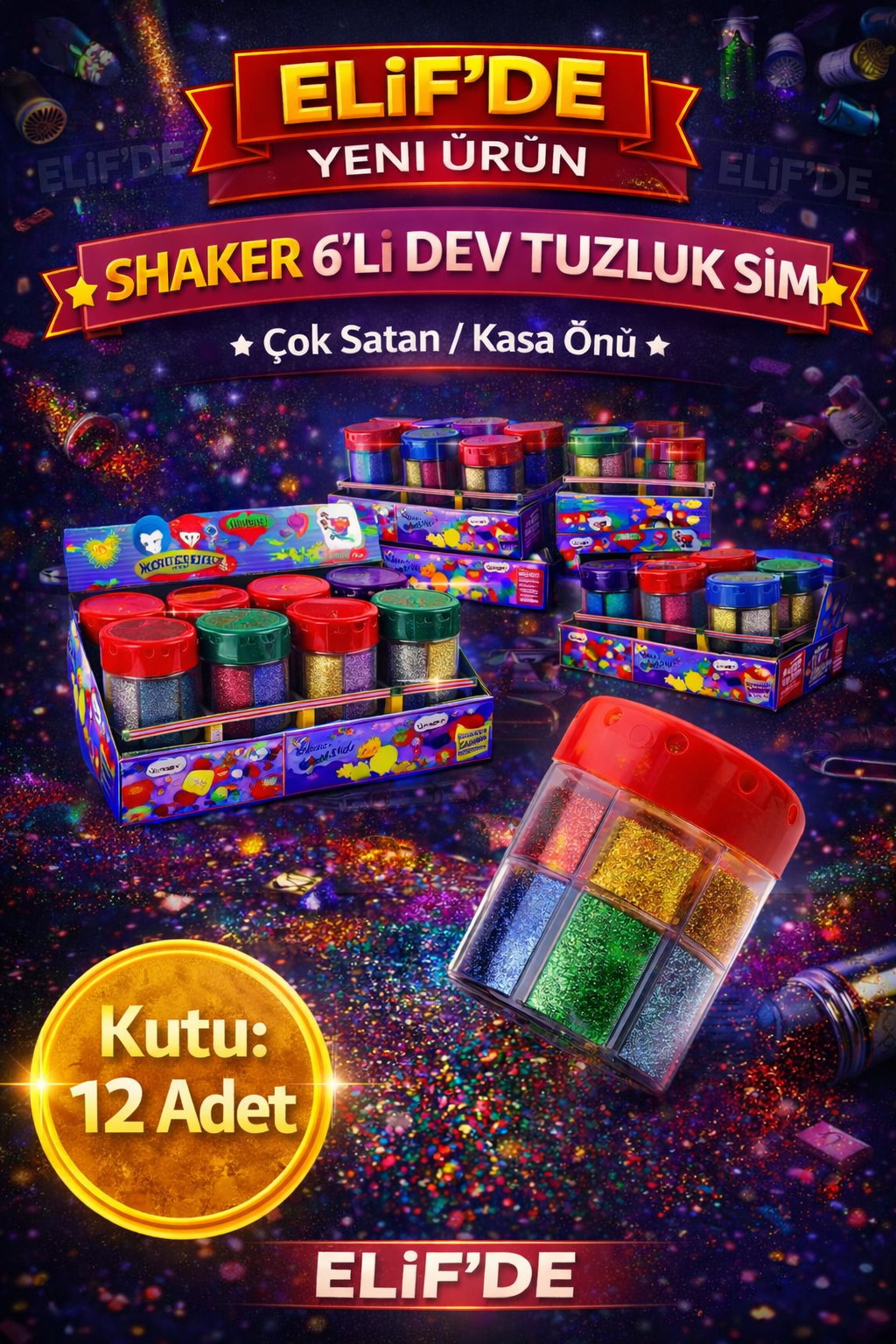 SHAKER 6 RENK DEV TOZ SÎM / 12li Kutu