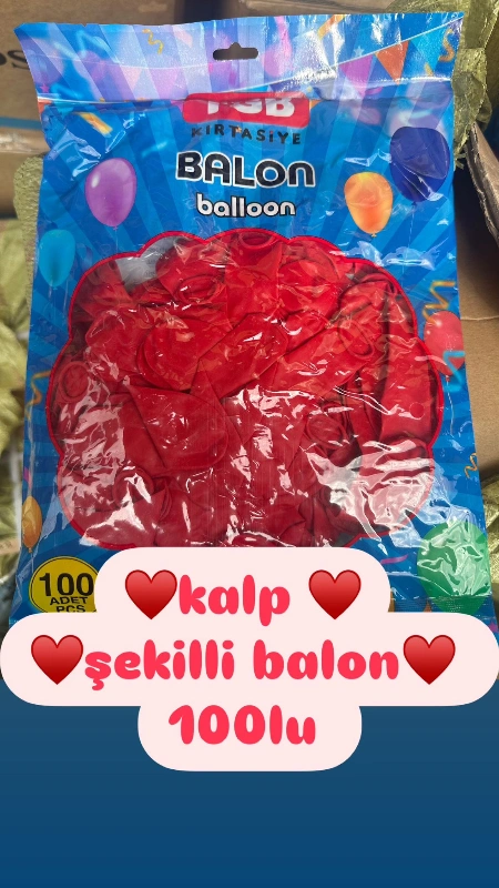 Kalp Şeklinde İthal Balon 100lü