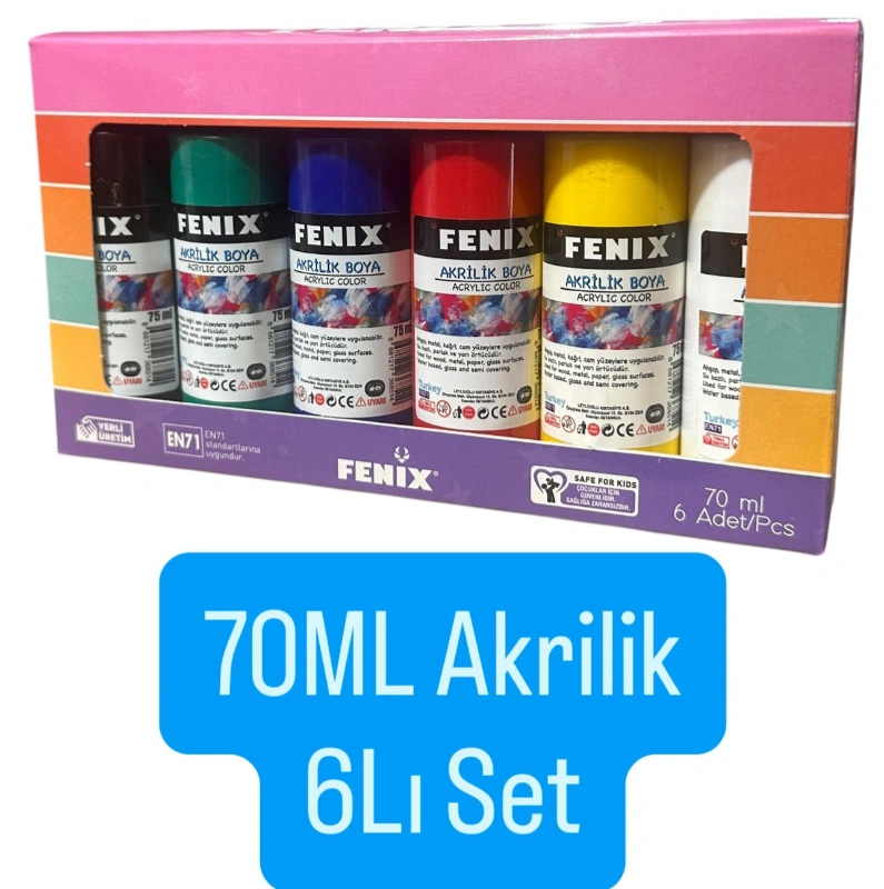70ML AKRİLİK BOYA 6LI SET