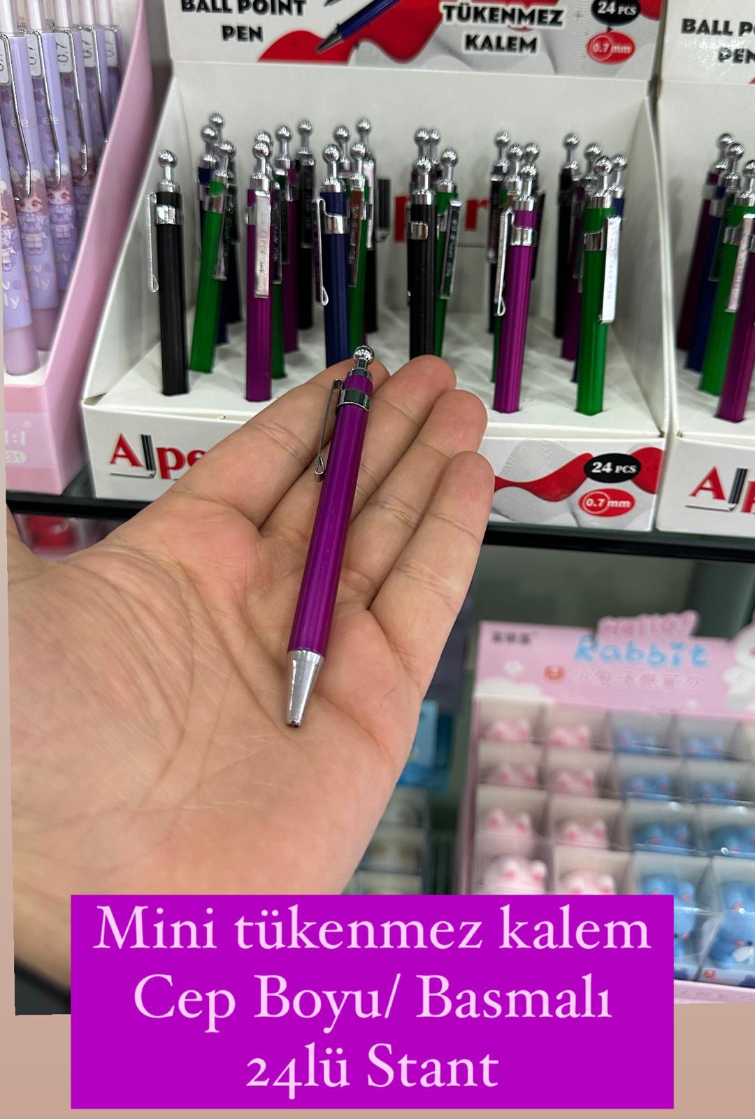 CEP BOY MİNİ BASMALI TÜKENMEZ KALEM / 48Lİ